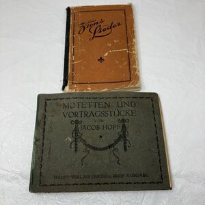Antique German Hymnal Hymnal Book Lot Of 2 VERY ROUGH SHAPE